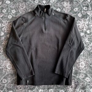 2000’s Point Zero Men's Dark Gray Zip-Up Sweater